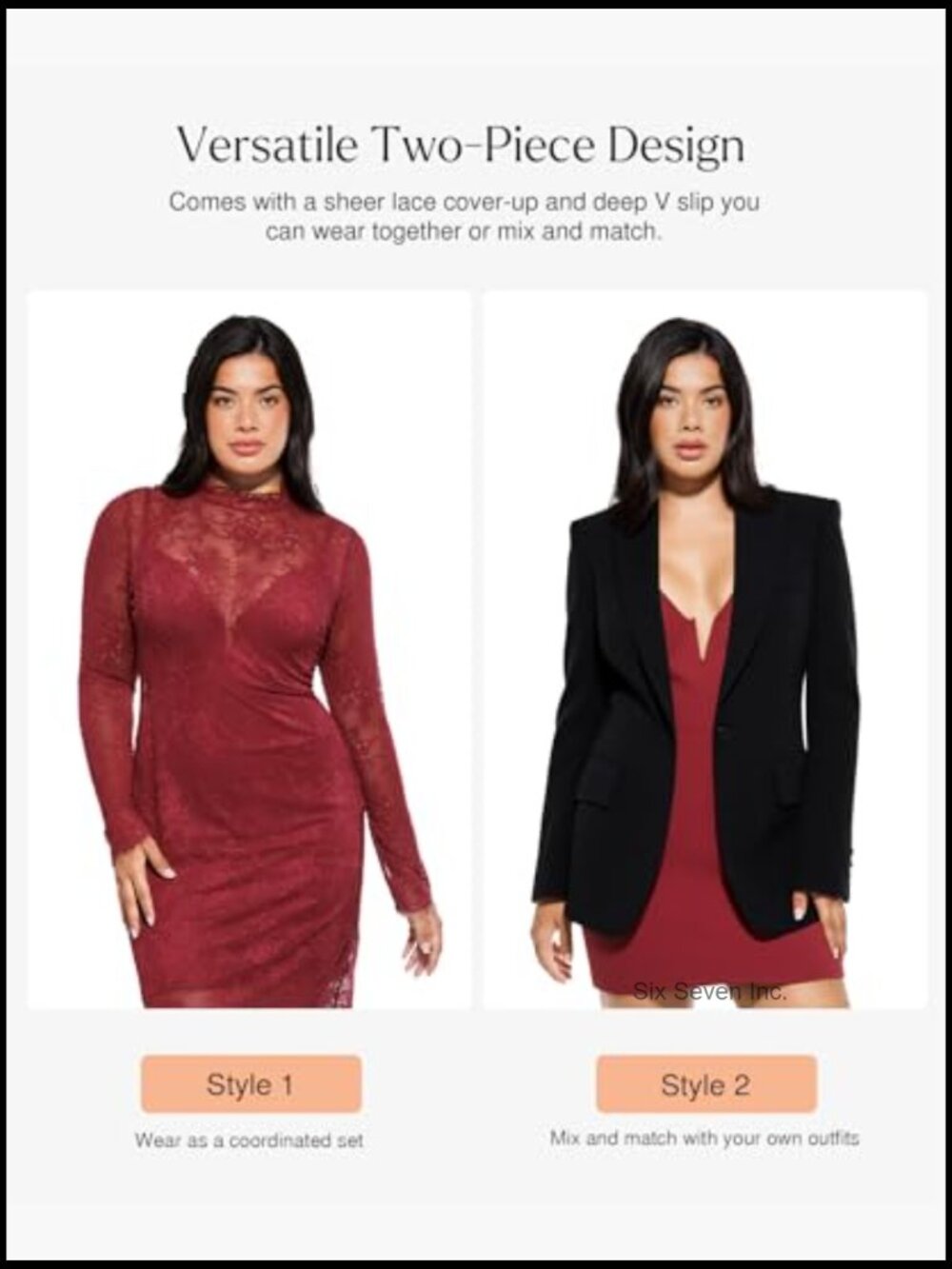 Lace Long Sleeve Bodycon Dress with Built-in Shapewear - Picture 4 of 7
